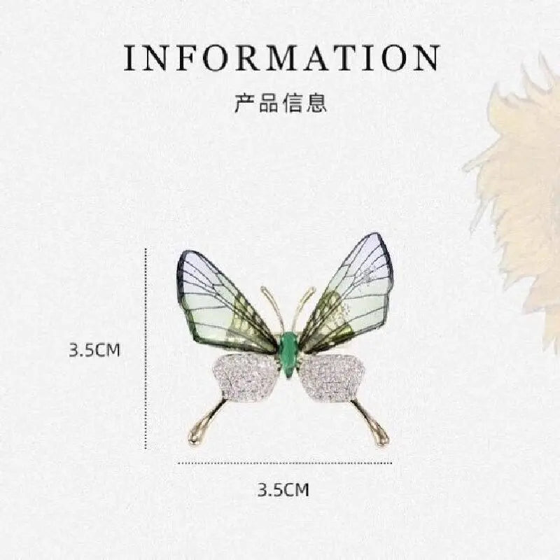 Butterfly Brooch for Women, Zinc Alloy and Resin detail view
