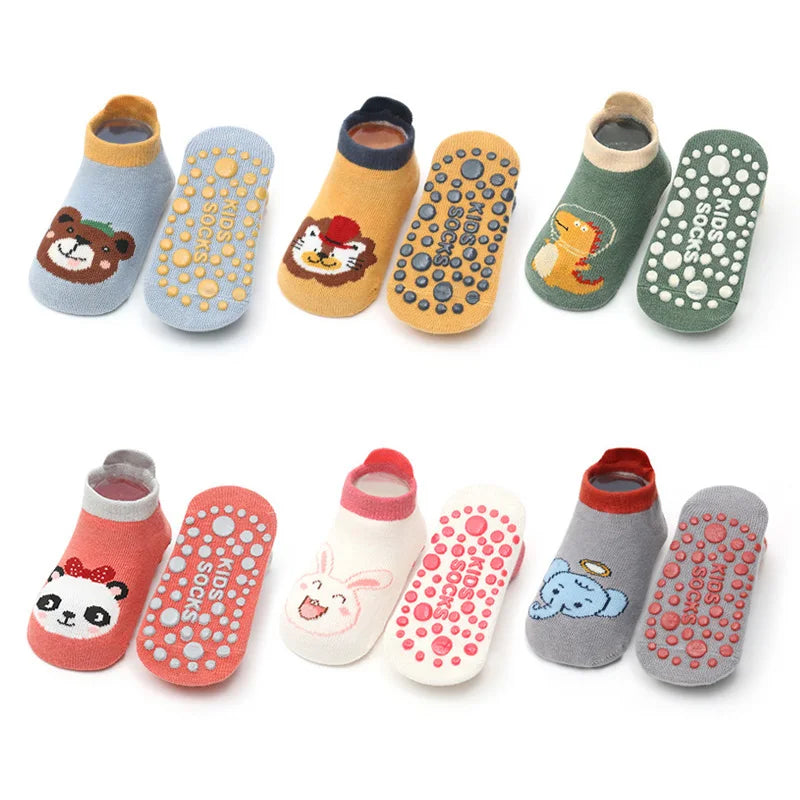 Kids Cotton Socks Cartoon Animal Pattern 6 Pairs alternate view