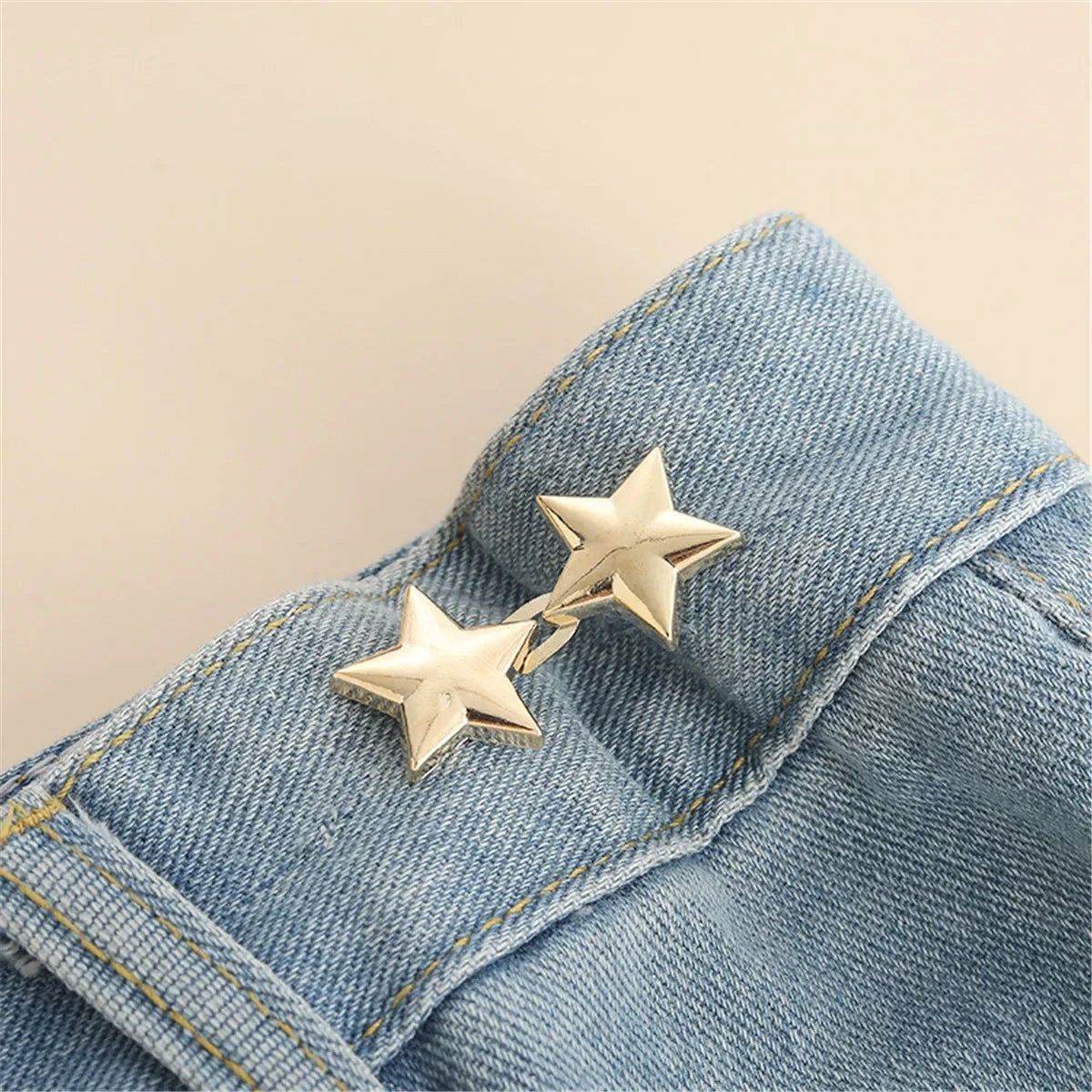 1 Pair Jeans Button Adjustable Clips for Pant Skirts Waist Tightener Buckle Snap Butto close-up view