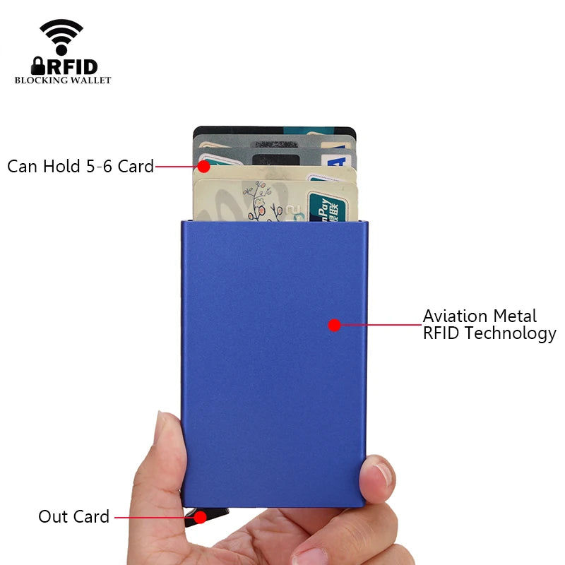 Rfid Metal Slim Card Holder Pop Up Minimalist Wallet detail view