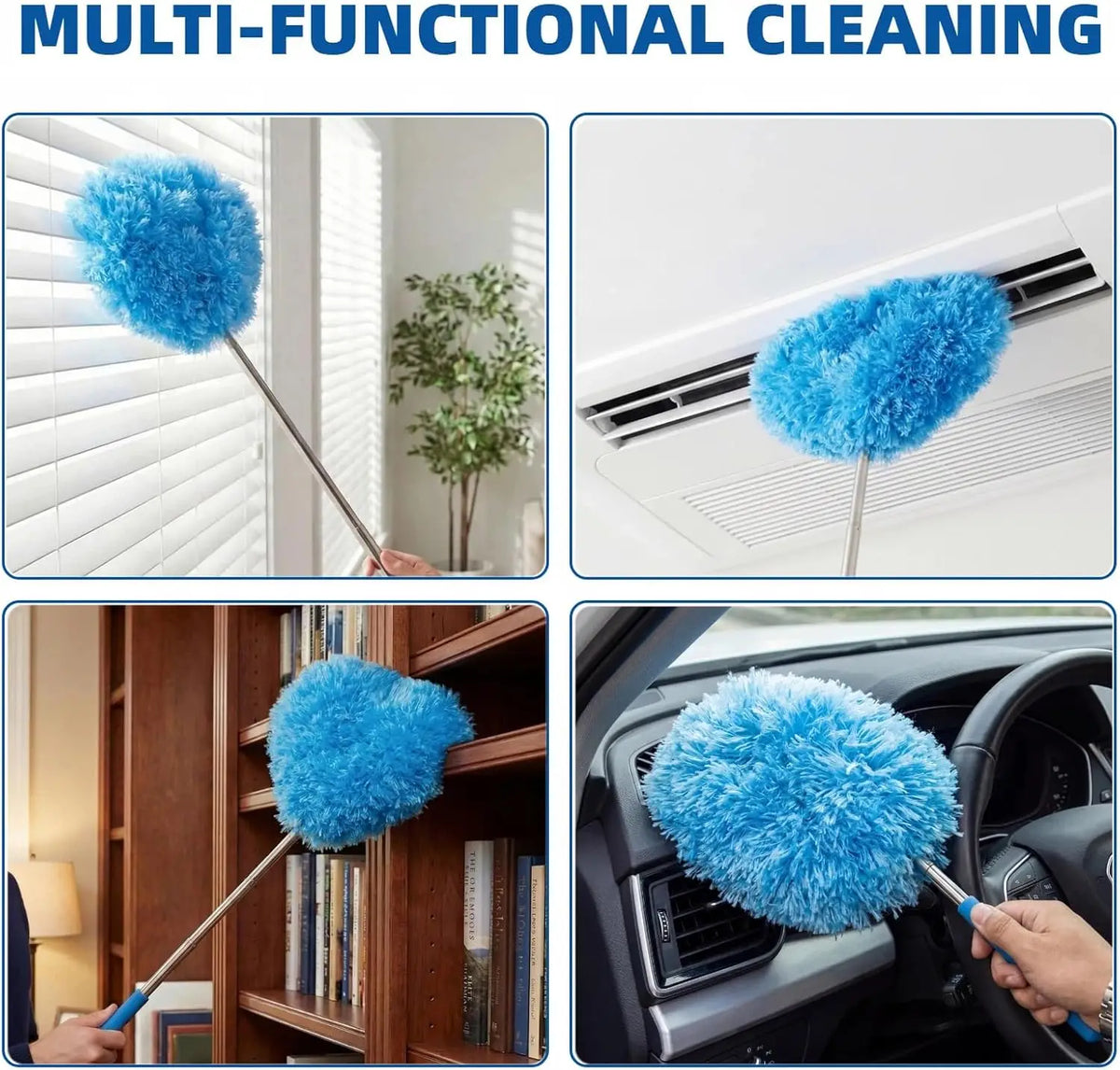 Telescopic Electrostatic Dust Duster Stainless Steel Microfiber Brush