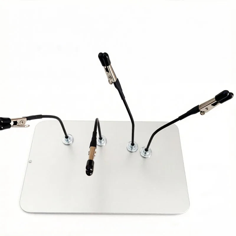 Soldering Third Hand Tool with Strong Magnetic Base Flexible Arms PCB Holder Alligator Clip Welding for Electronics Repair