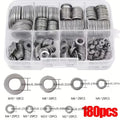 Stainless Steel Flat Washer Assortment Kit, 180 Pcs additional angle