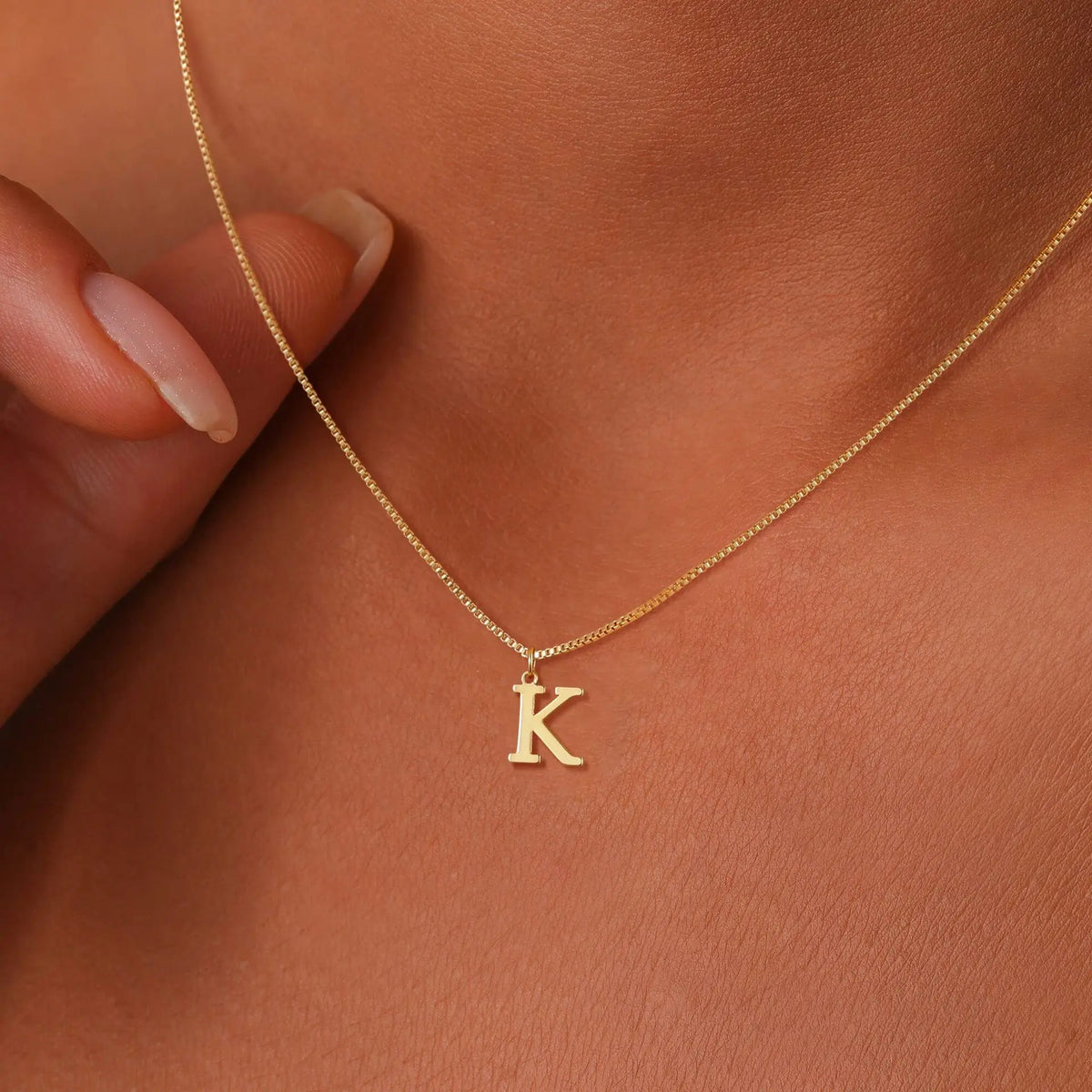 A-Z Initial Necklace 18K Gold Plated Stainless Steel Necklace for Women