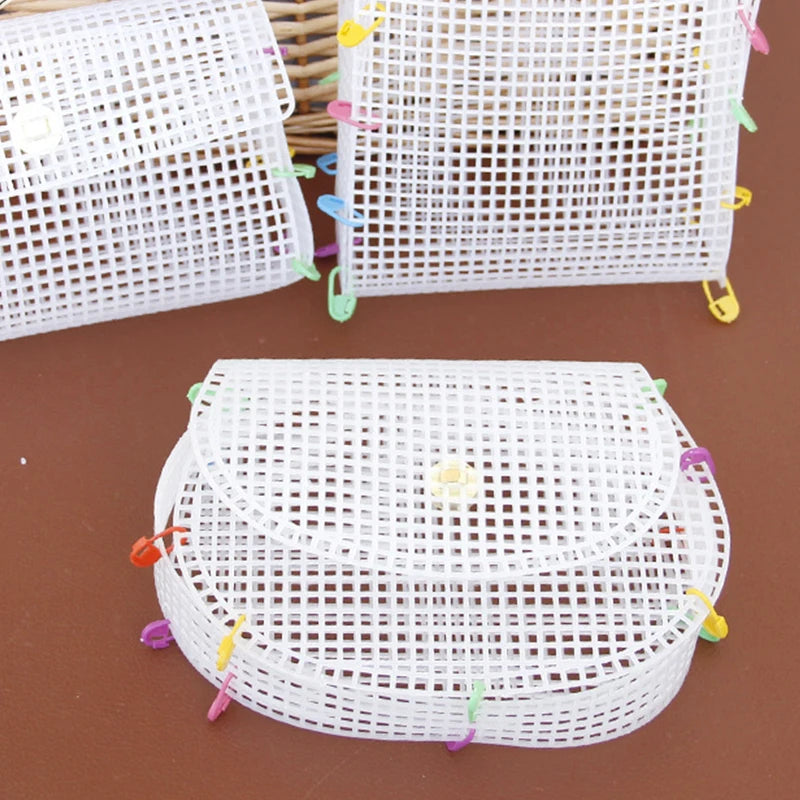 Mesh Plastic Canvas Transparent Handbag Kit Knitting Shoulder Bag Plastic Handmade Bag Piece Yarn DIY Accessories Hooked Bag
