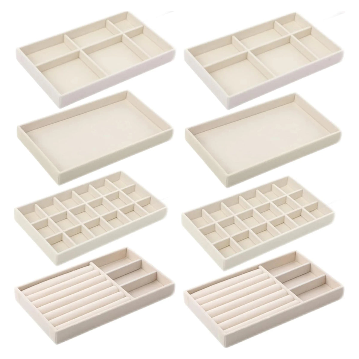 Plush Jewelry Storage Tray, Detachable Tray, Earrings, Earrings, Rings, Necklaces, Storage Tray, Drawer, Partition Tray