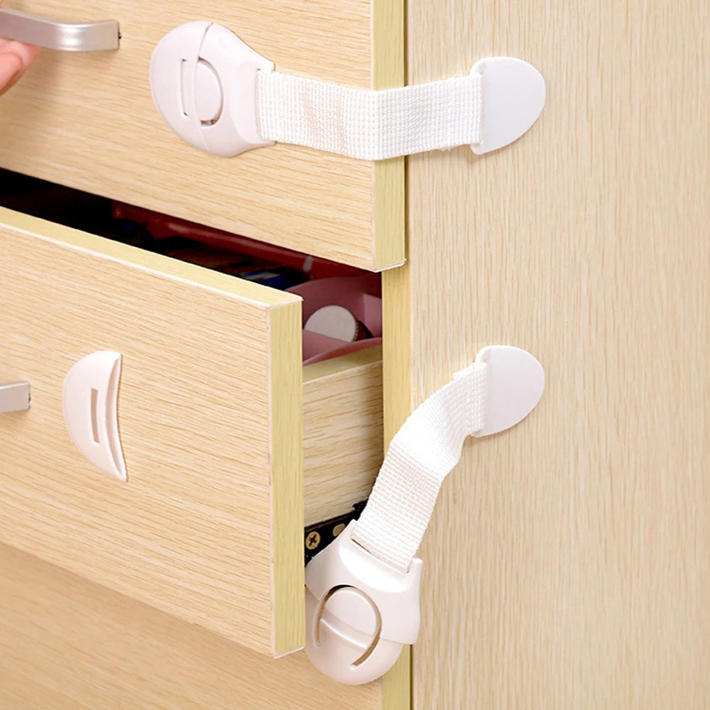 10pcs Child Safety Cabinet Lock Baby Proof Security Protector Drawer Door Cabinet Lock close-up view