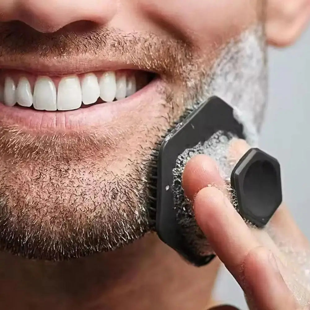 Portable Hexagonal Silicone Facial Cleansing Brush, Soft Exfoliating Face Scrubber for Deep Pore Cle