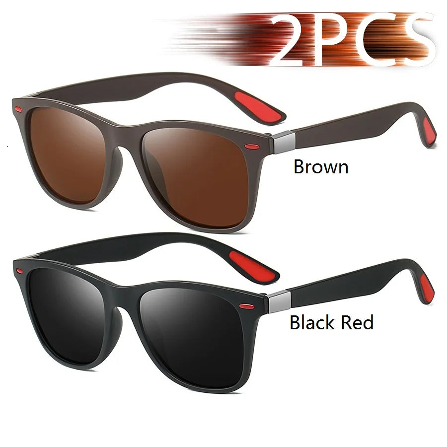 1-2-3PCS Fashion Vintage Square Unisex Driving Fishing Sunglasses Men Women Luxury Bra close-up view