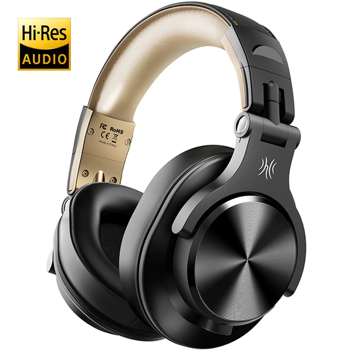 Oneodio Fusion A70 Bluetooth Headphones Hi-Res Audio Over Ear Wireless Headset 72H Pro close-up view