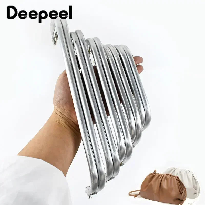 Deepeel 15-30cm Metal Internal Kiss Clasp Purse Frame Cloud Bag Rectangle Pipe Clamps close-up view