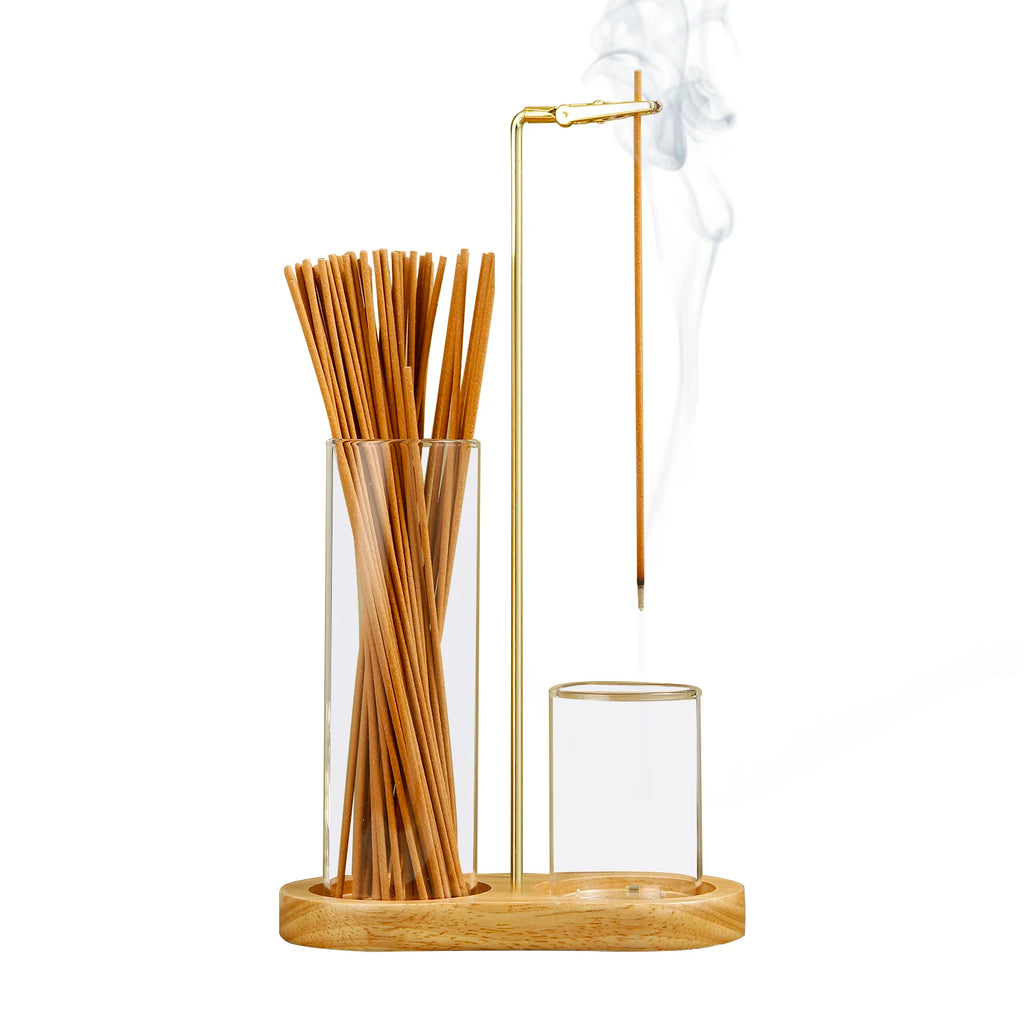 2 in 1 Incense Holder with Glass Ash Catcher for Meditation Yoga Spa