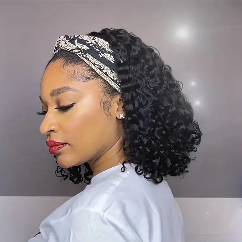Brazilian Remy Human Hair Headband Wig 200% Density Deep Wave