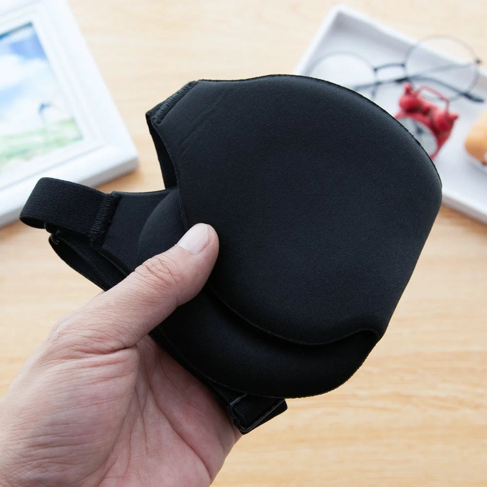 3D No-Pressure Eye Mask Adjustable Breathable Light Blocking Black Eye Mask for Men Women Travel Night Sleeping Aid Sleep Patch