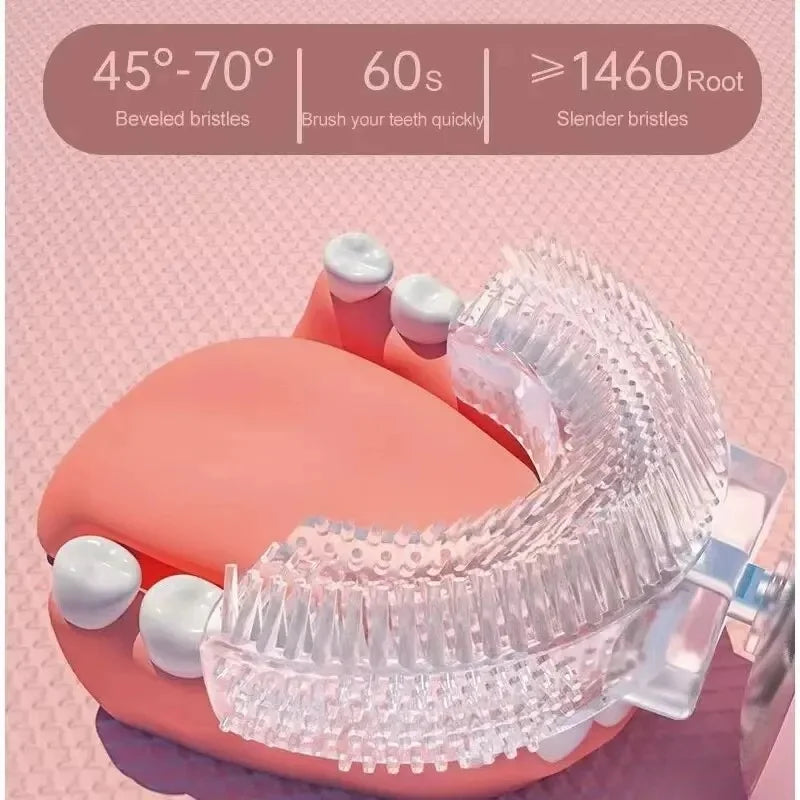 Children's Electric Toothbrush Silicone U-Shaped USB Rechargeable lifestyle view