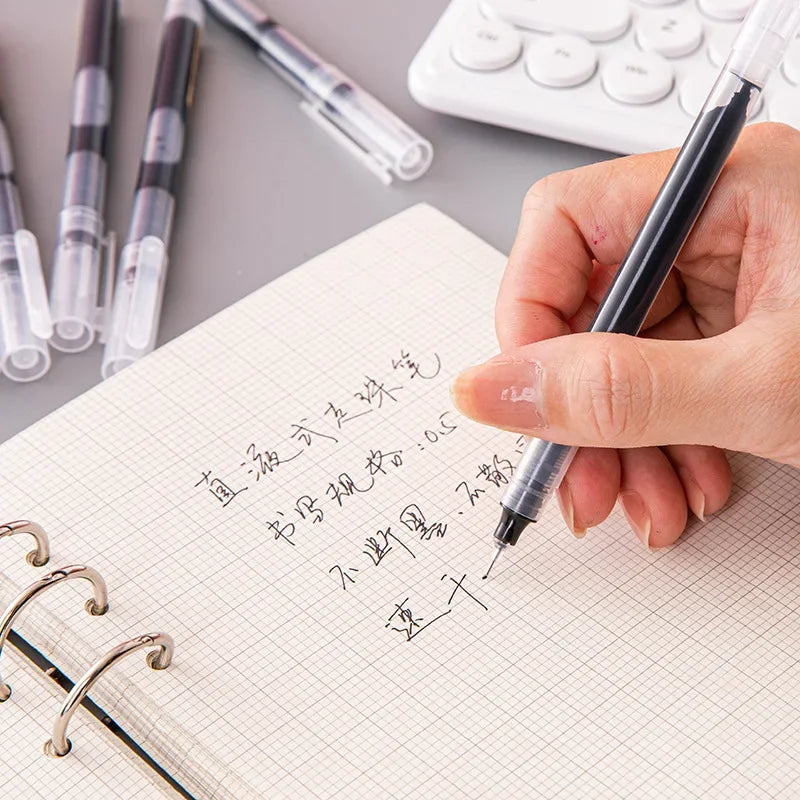 10Pcs/set High Quality Needle Type Gel Pens Straight Liquid Ballpoint Pen Kawaii Station detail view