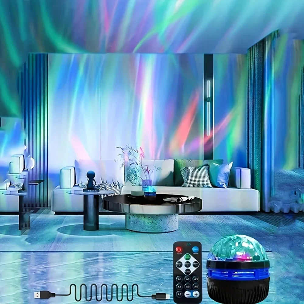 USB Galaxy Projector Night Light 5V Aurora Remote Control lifestyle view