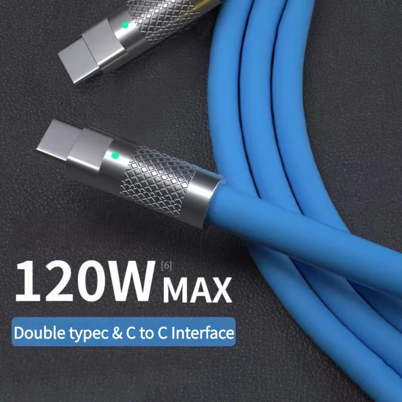 USB C to USB C Charging Cable 120W 6A Liquid Silicone PD Fast Charge alternate view