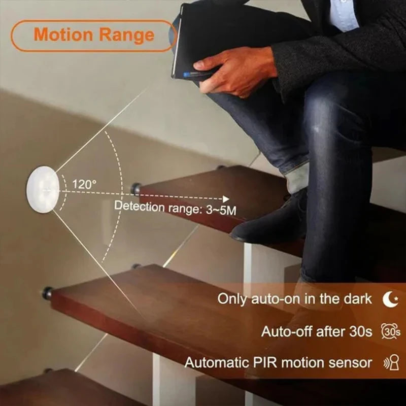 LED Motion Sensor Night Light USB Rechargeable Wireless