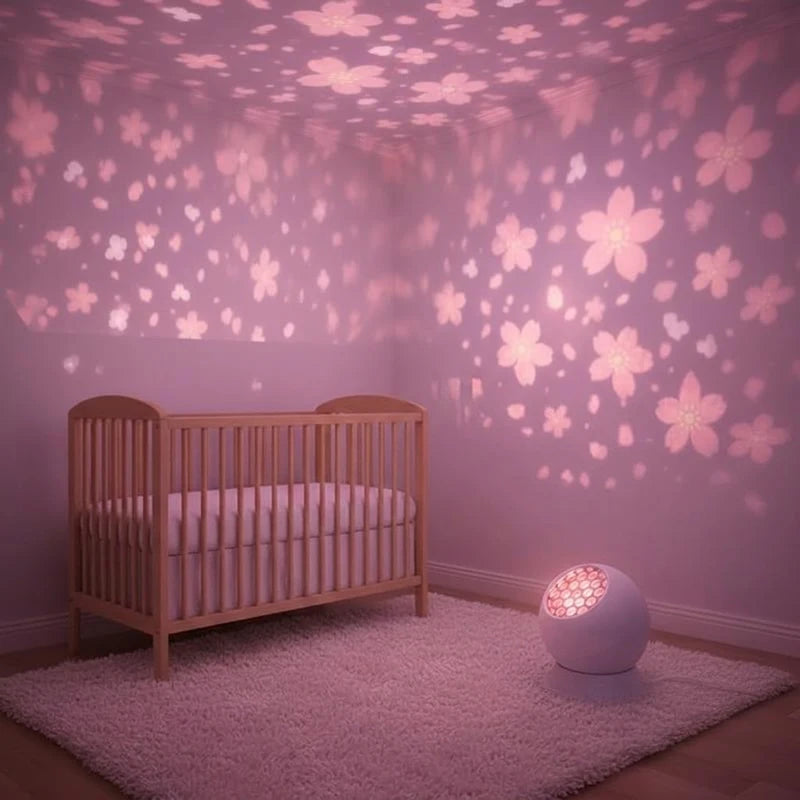 Cherry Blossom Projector Light Romantic Pink Ambient Glow Energy Saving Portable LED L close-up view