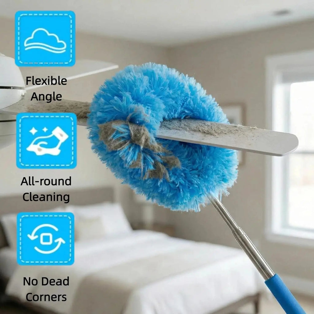 Telescopic Electrostatic Dust Duster Stainless Steel Microfiber Brush