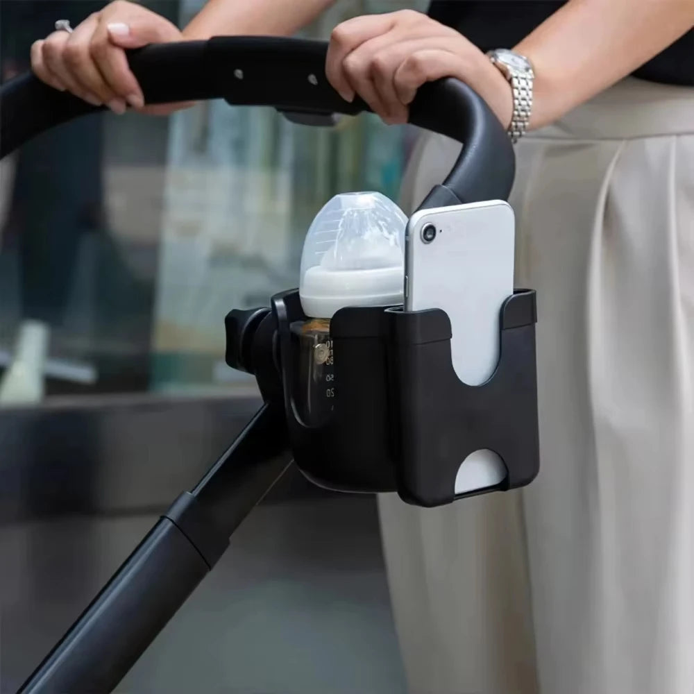 Pram Cup Holder Anti-Slip Plastic Stroller Bottle Holder close-up view