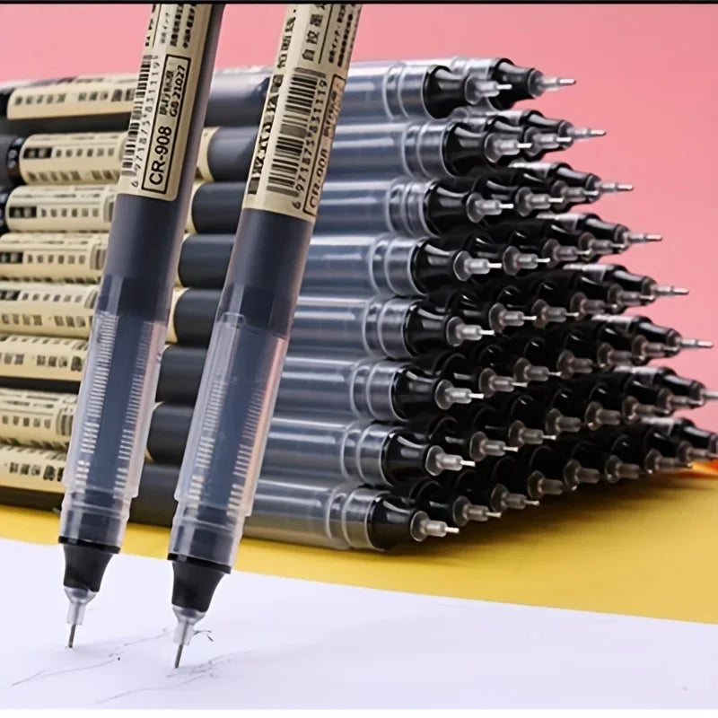10Pcs/set High Quality Needle Type Gel Pens Straight Liquid Ballpoint Pen Kawaii Stat alternate view