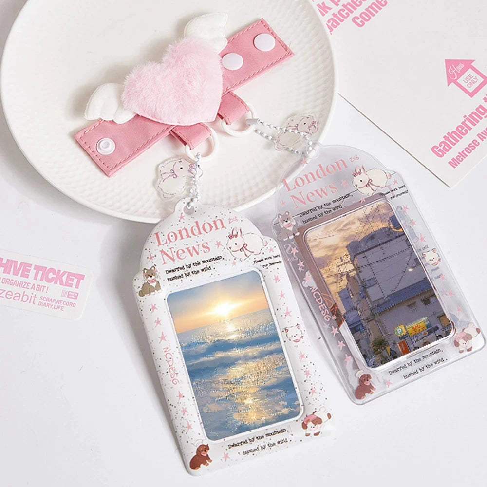 Creative Angel Wings Bag Pendant Cute Cartoon Heart Keychain Sweet Girl DIY Display Buckle Bag Accessories Girls Handmade Gifts