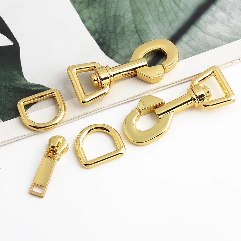 1-5Sets Metal Rectangle Eyelets Locks Hanger Panel Woman Bags Handbags Purse Hardware lifestyle view