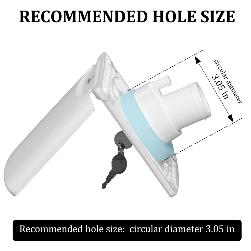 RV Water Inlet with Gravity Fill and Magnetic Cover