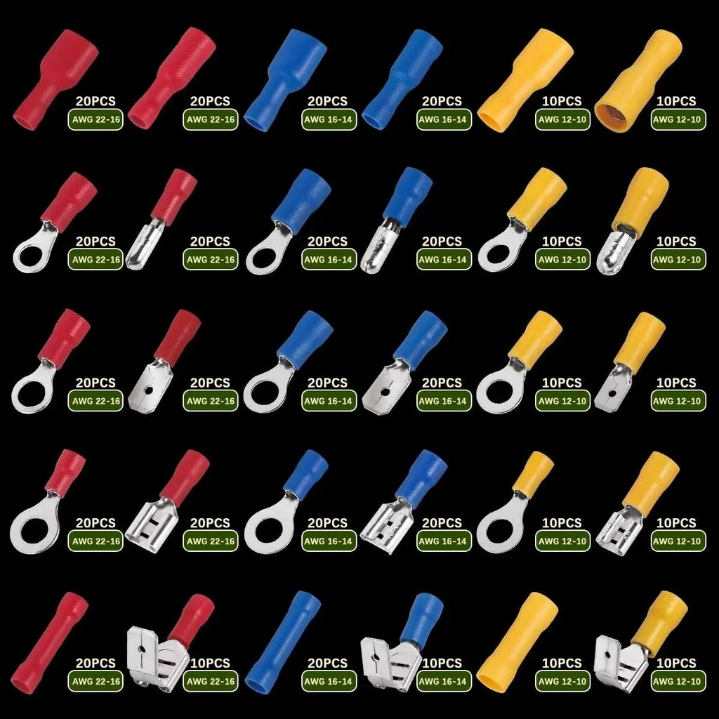 102/280/300/480PCS Wire Connector Kit Male Female Insulated Terminals Cold Crimp Term alternate view