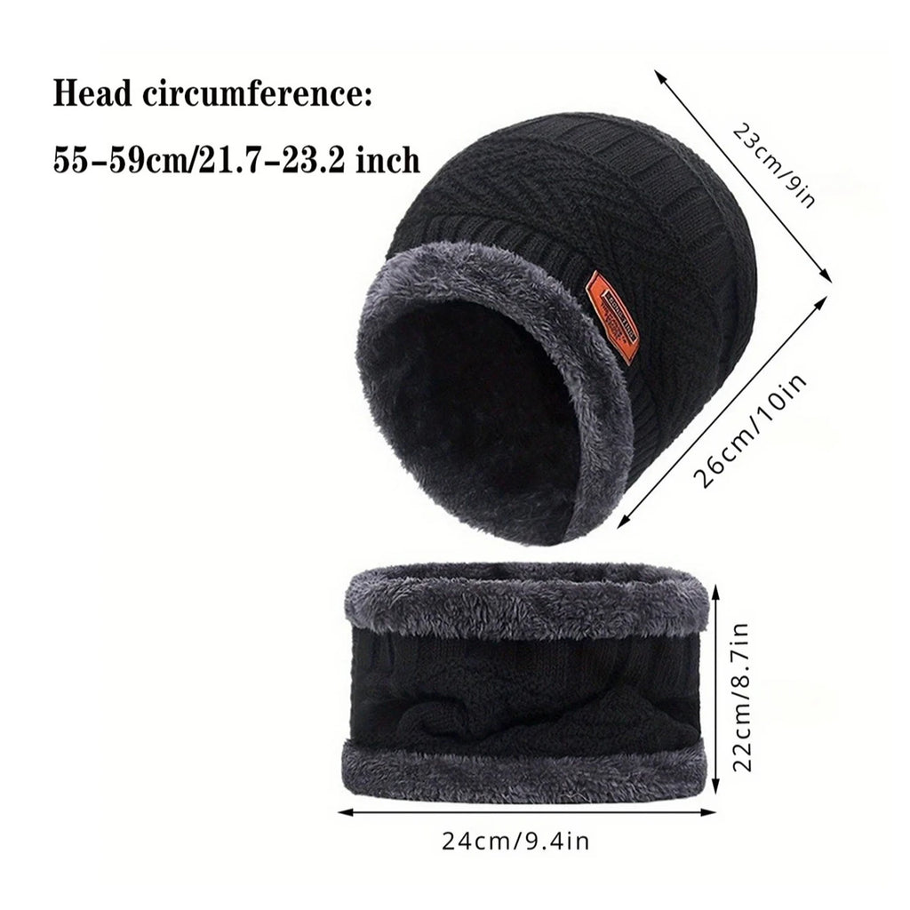 Men's Windproof Hat, Outdoor Winter Scarf, Gloves, Three-Piece Neckline, One Plus Cashmere Insulated Knit Hat Official Website