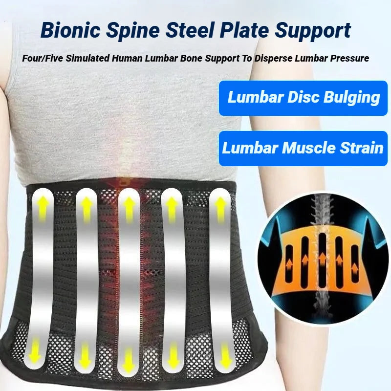 Lumbar Protector Waist Trainer Back Support Breathable Mesh