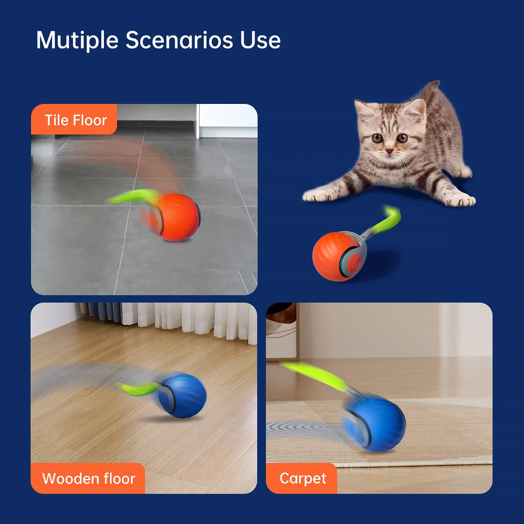 Automatic Moving Cat Toy Ball with Tail