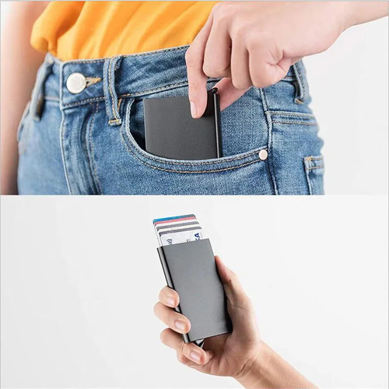Rfid Metal Slim Card Holder Pop Up Minimalist Wallet additional angle