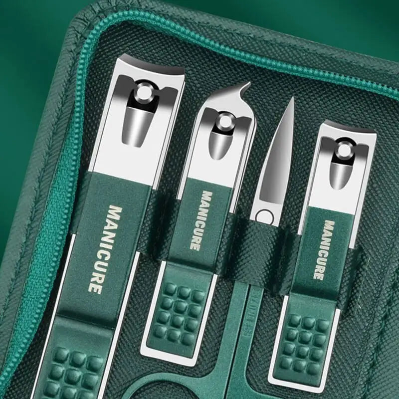 Manicure Set With Leather Case Stainless Steel Nail Clipper Sets