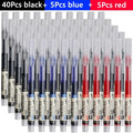 Liquid Ink Gel Pens 9-100Pcs 0.5mm, Black Blue Ballpoint Pen for School Office Writing, Smooth Signature Pens, School Supplies