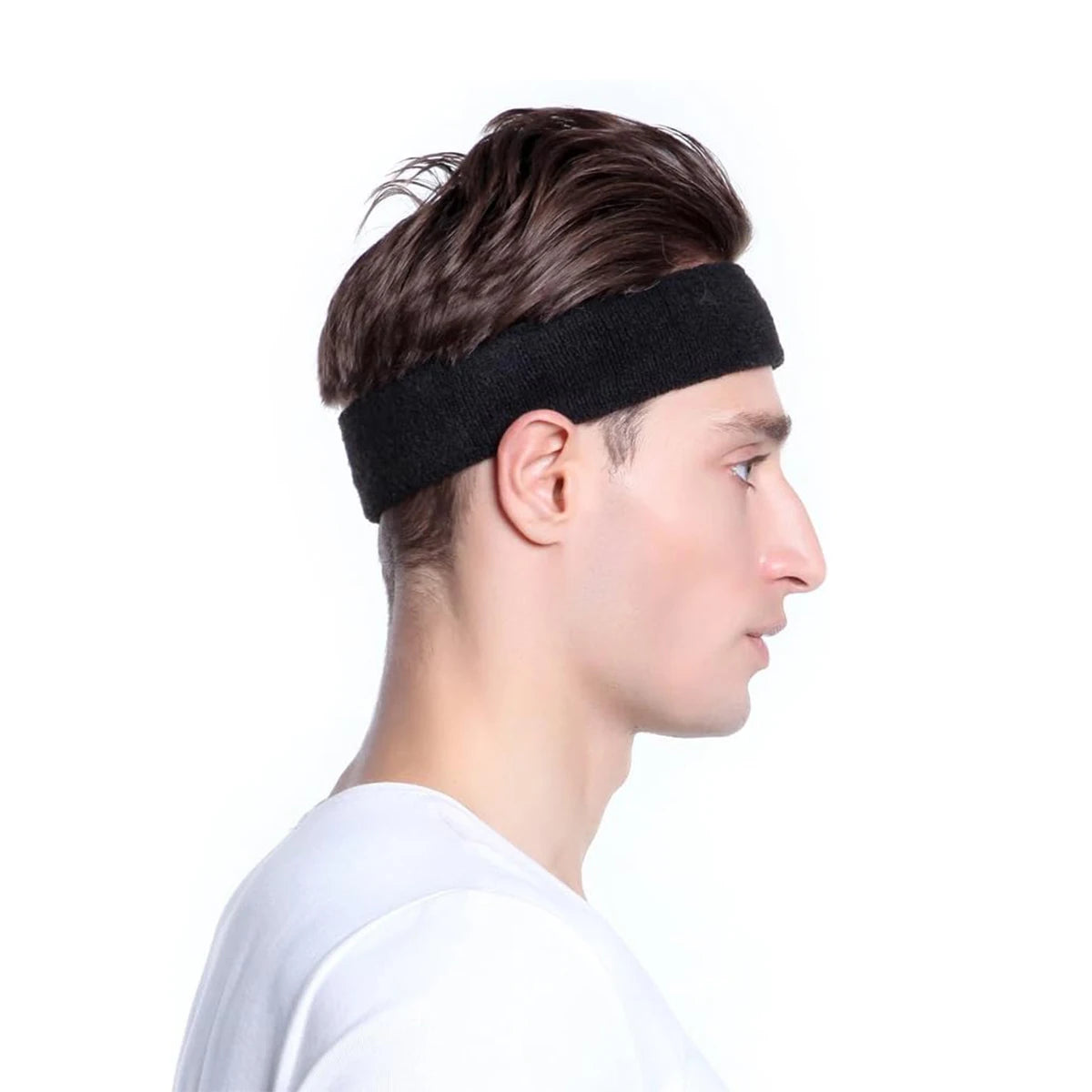 3-Piece PU Sports Headband Set for Tennis, Basketball, Running, Gym