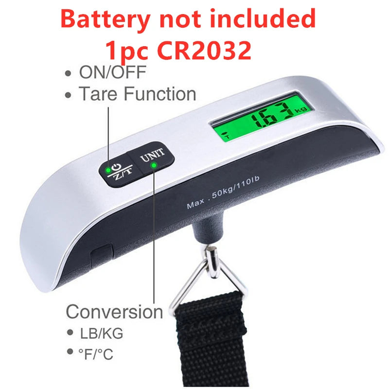 Portable Scale Digital LCD Display 110lb/50kg Electronic Luggage Hanging Suitcase Travel detail view
