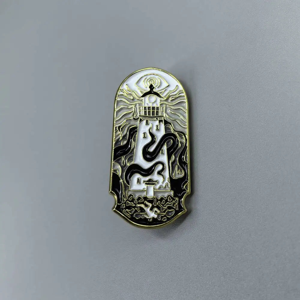 Lighthouse and Kraken Badge Brooch Zinc Alloy Enamel Pin