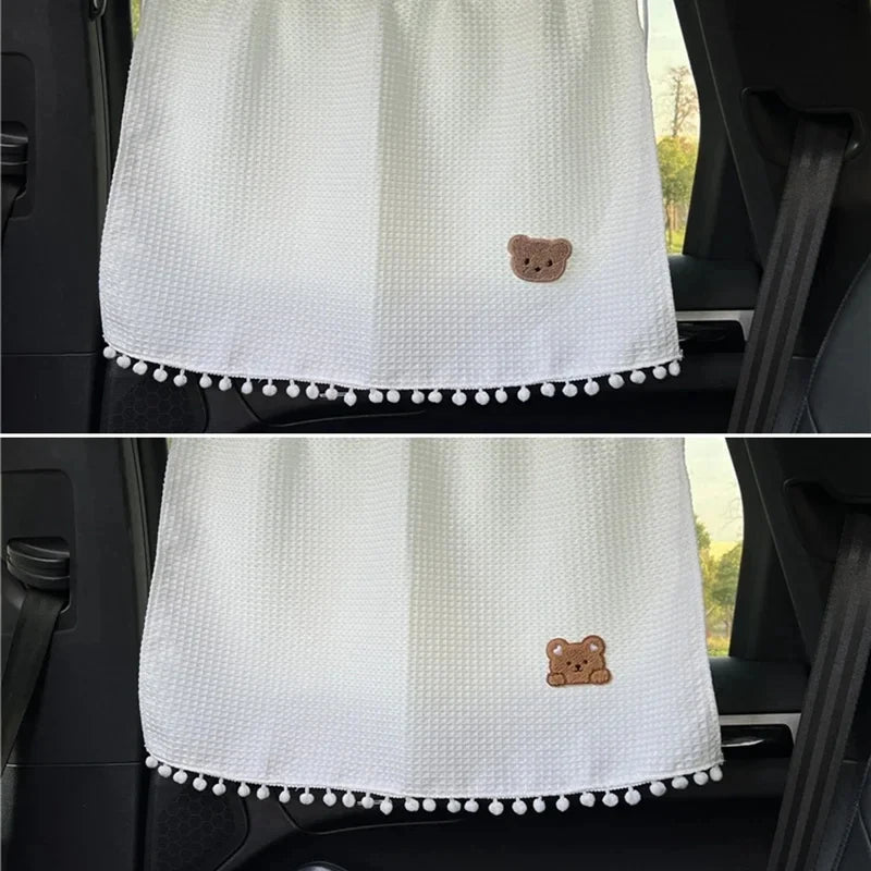Universal Suction Cup Car Window Sunshade for Kids Baby UV Protection Cartoon Flower Curtain Side Window Shade