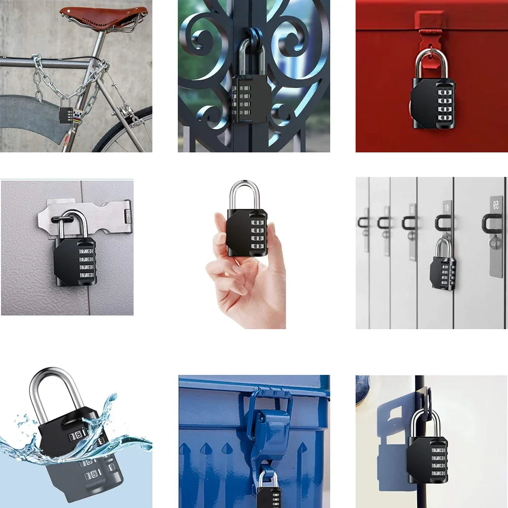 Resettable 4 Digit Combination Padlock Waterproof Heavy Duty lifestyle view