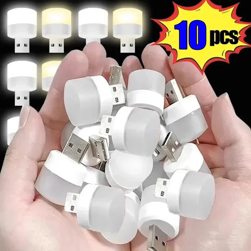 USB Mini LED Night Light Round Reading Lamp