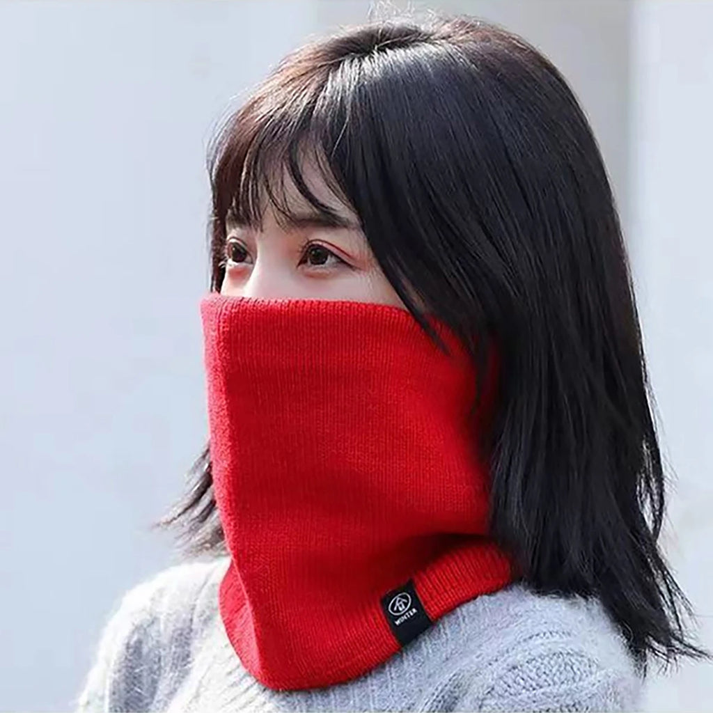 Knitted Winter Neck Gaiter Tube Scarf Hat Polyester