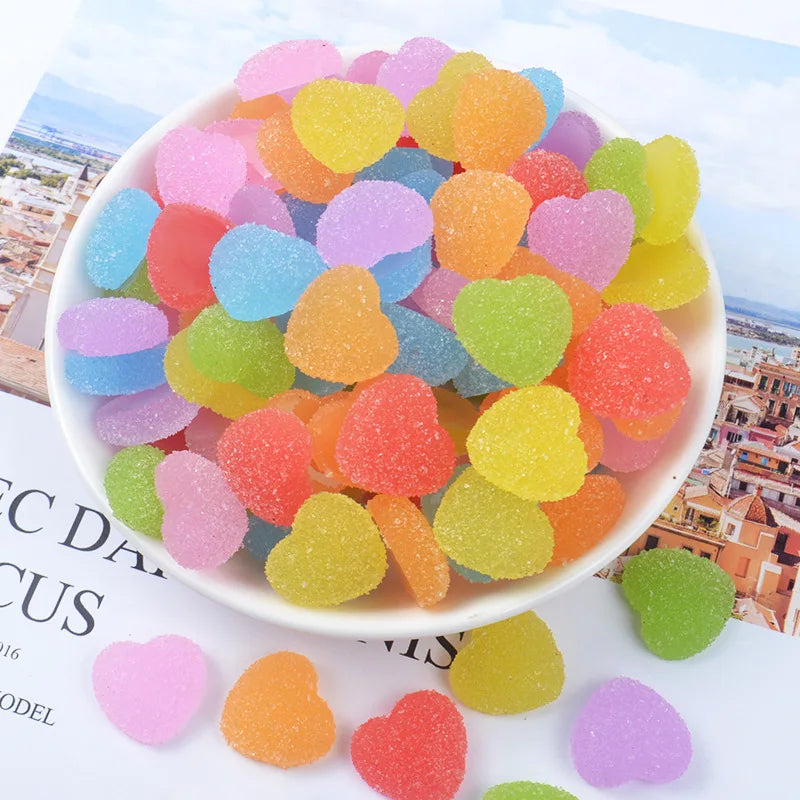 10pcs 3D Gummy Heart Nail Art Charms