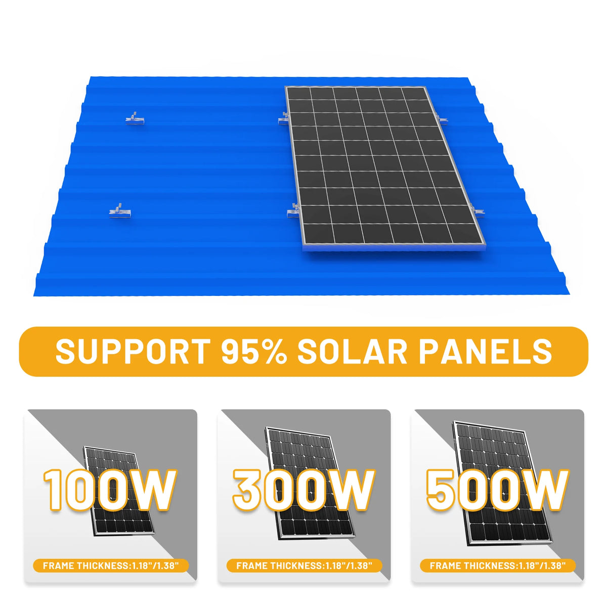 Solar Panel Mount Bracket Kit 120mm Mini Rails for Shingle, Slate, Wood