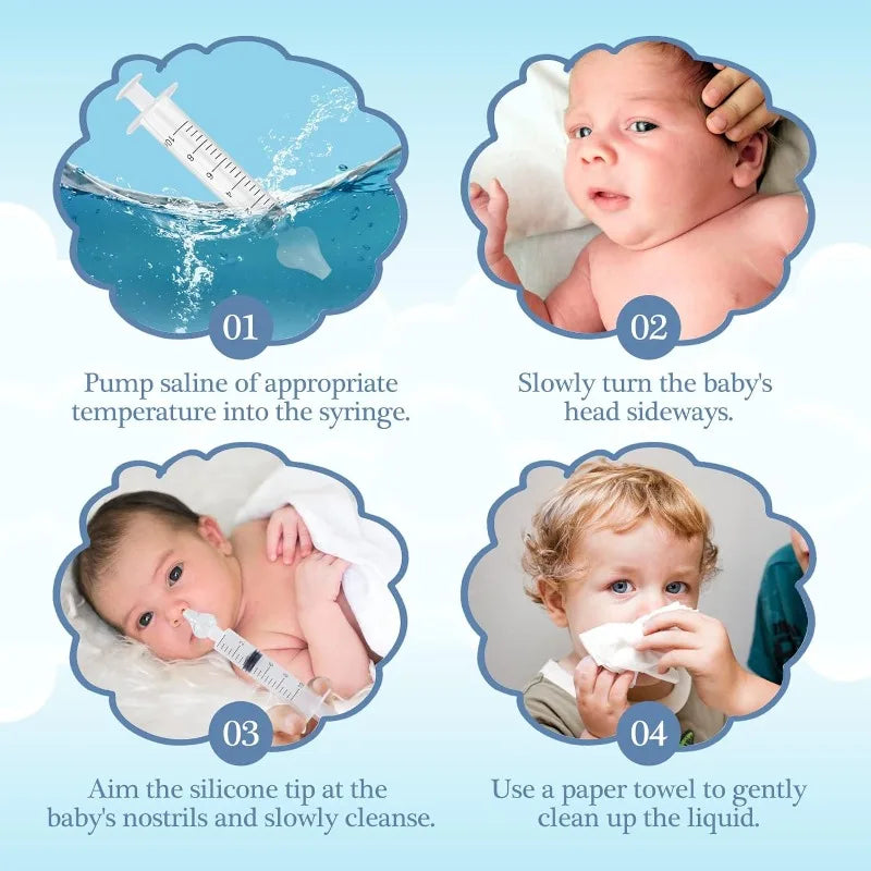 Baby Nasal Aspirator Syringe Silicone Nose Cleaner for Children close-up view