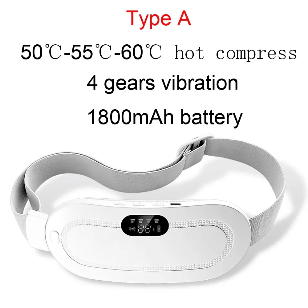 Electric Menstrual Period Massager Heating Massage Pad Belt for Female Waist Abdominal Lumbar Warm Belt Massage Device Vibration