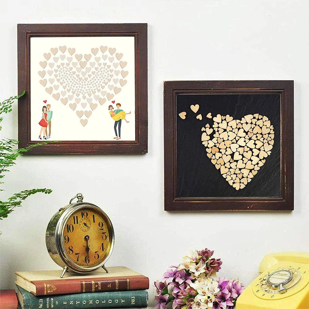 Unfinished Wooden Hearts for Crafts 1-6cm Heart Blank Wood Ornaments