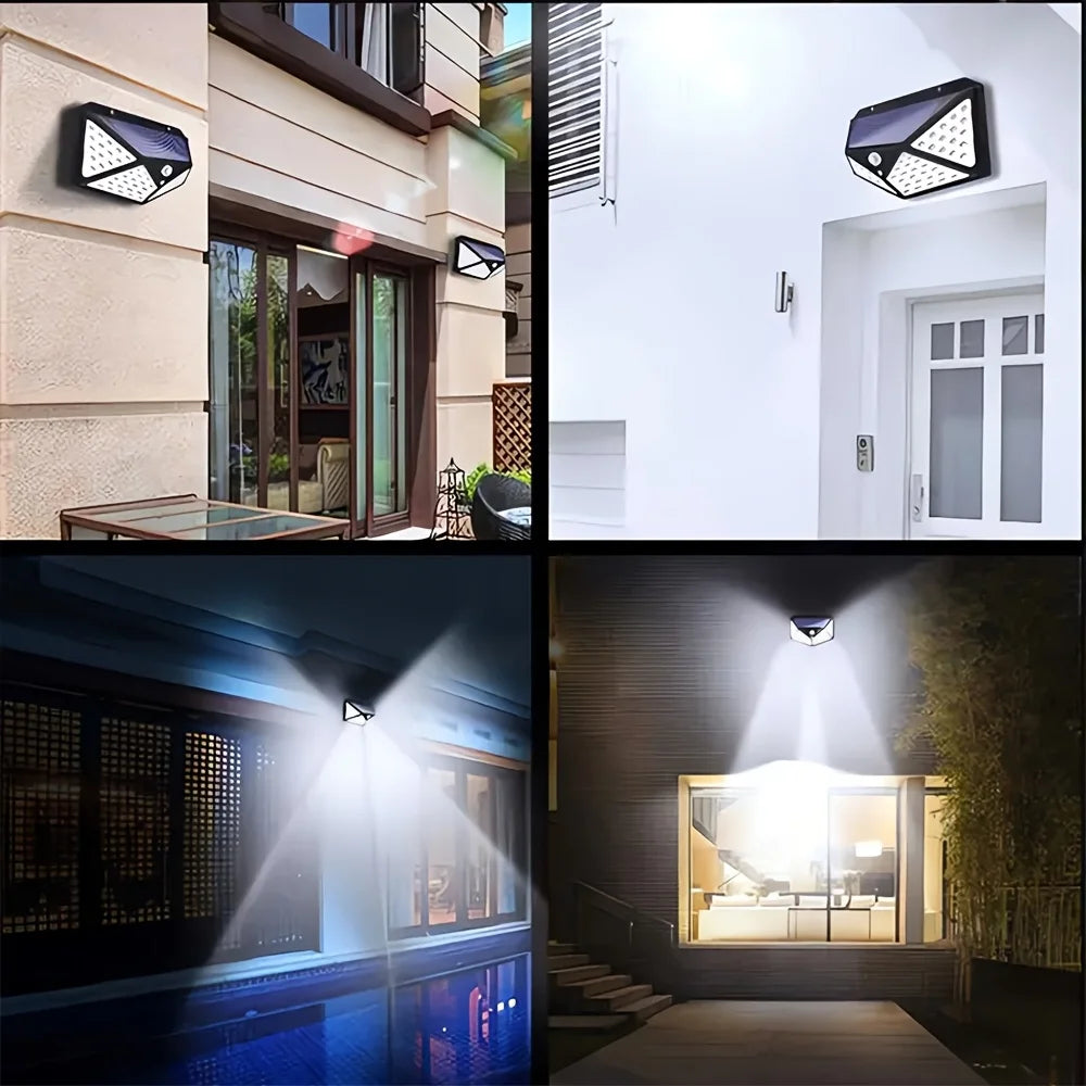 100LED Solar Flood Light Motion Sensor Waterproof for Garden Patio Garage